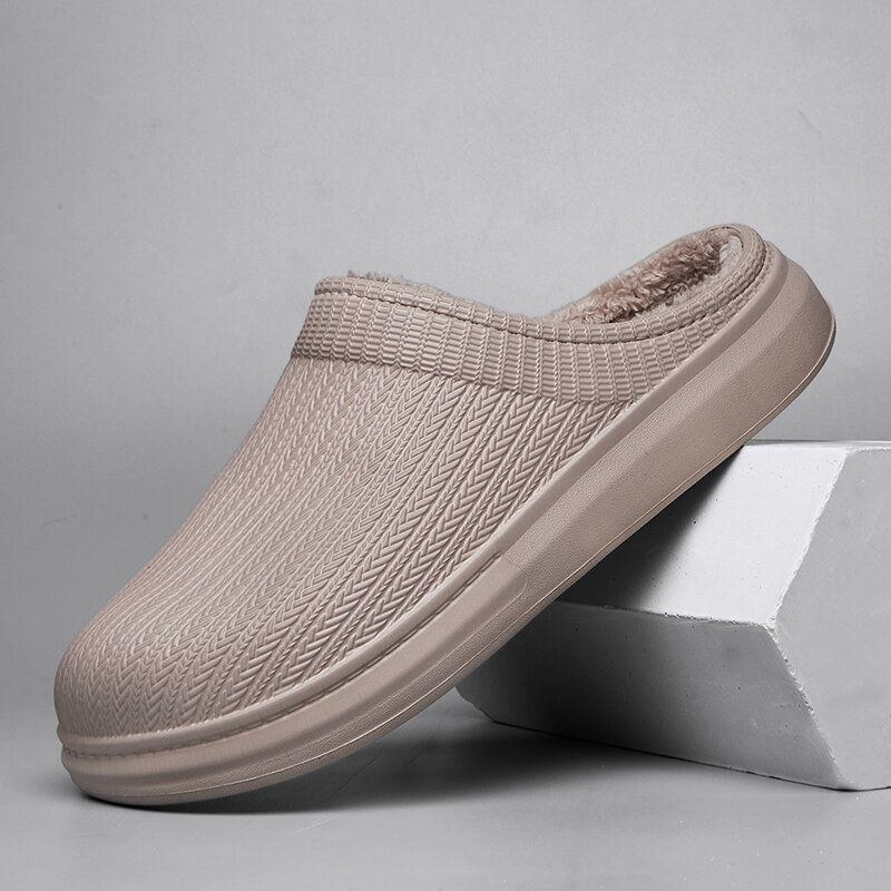 Herre Comfy Wide Fit Riund Toe Rygløs Let-slip-on Hjemmesko