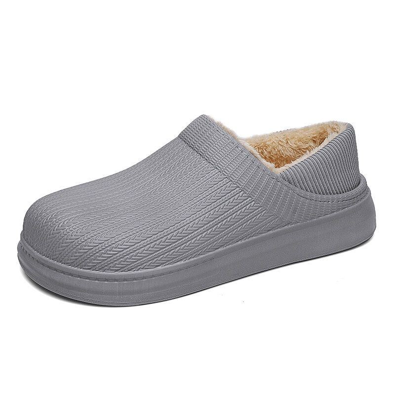 Herre Comfy Wide Fit Rund Toe Varme Let-slip-on Hjemmesko