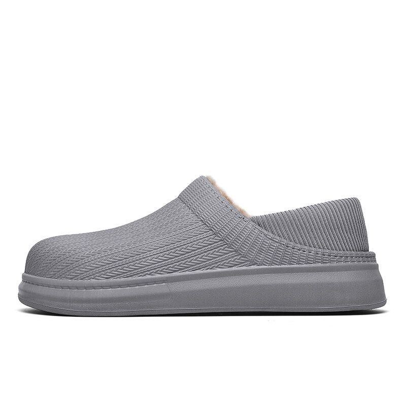 Herre Comfy Wide Fit Rund Toe Varme Let-slip-on Hjemmesko