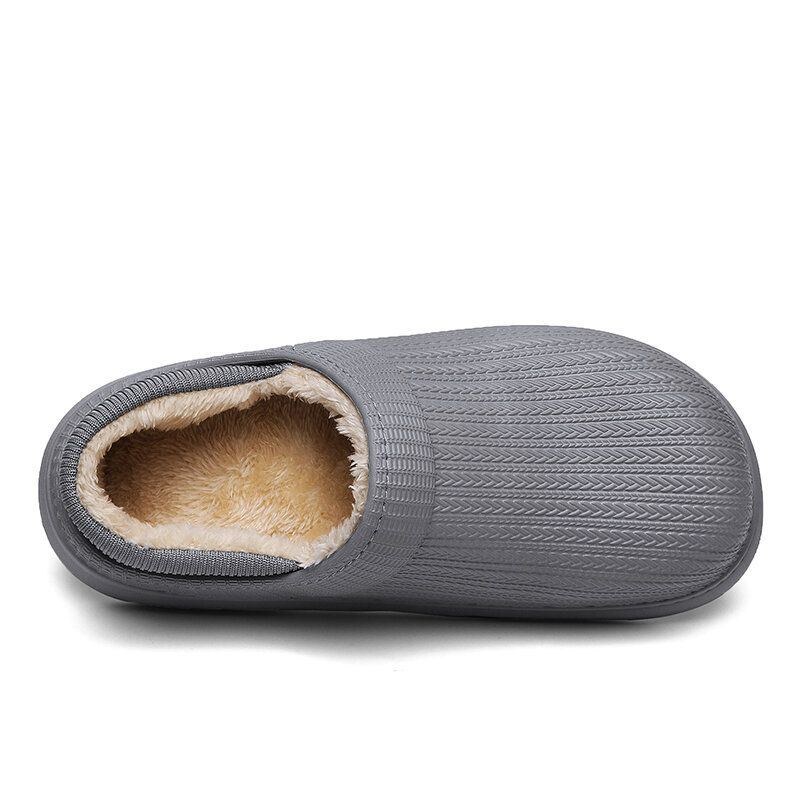 Herre Comfy Wide Fit Rund Toe Varme Let-slip-on Hjemmesko