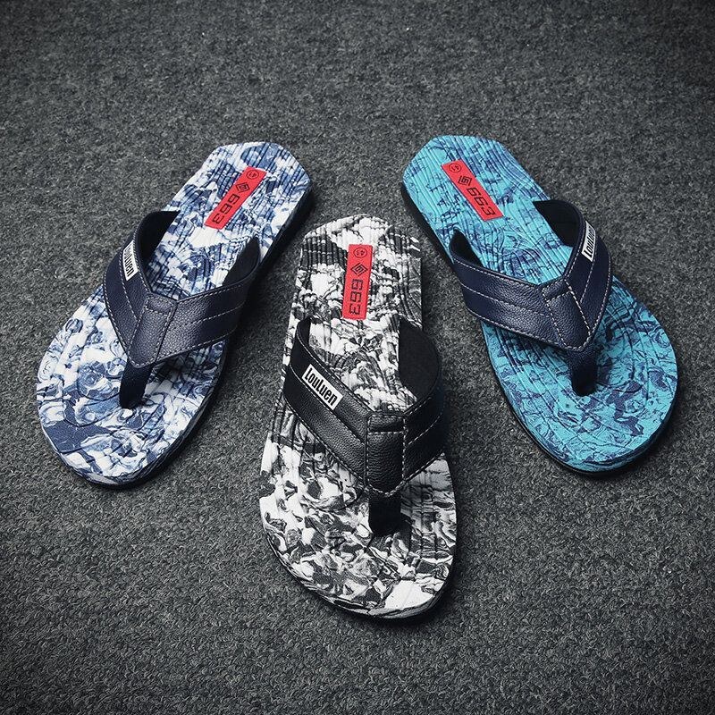 Herre Hjemmesko Casual Sommer Strandflip Flops Anit-slip Clip Toe Hjemmesko