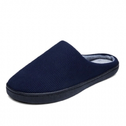 Herre Pure Color Rund Toe Skridsikre Varme Slip-on Hjemmesko I Bomuld