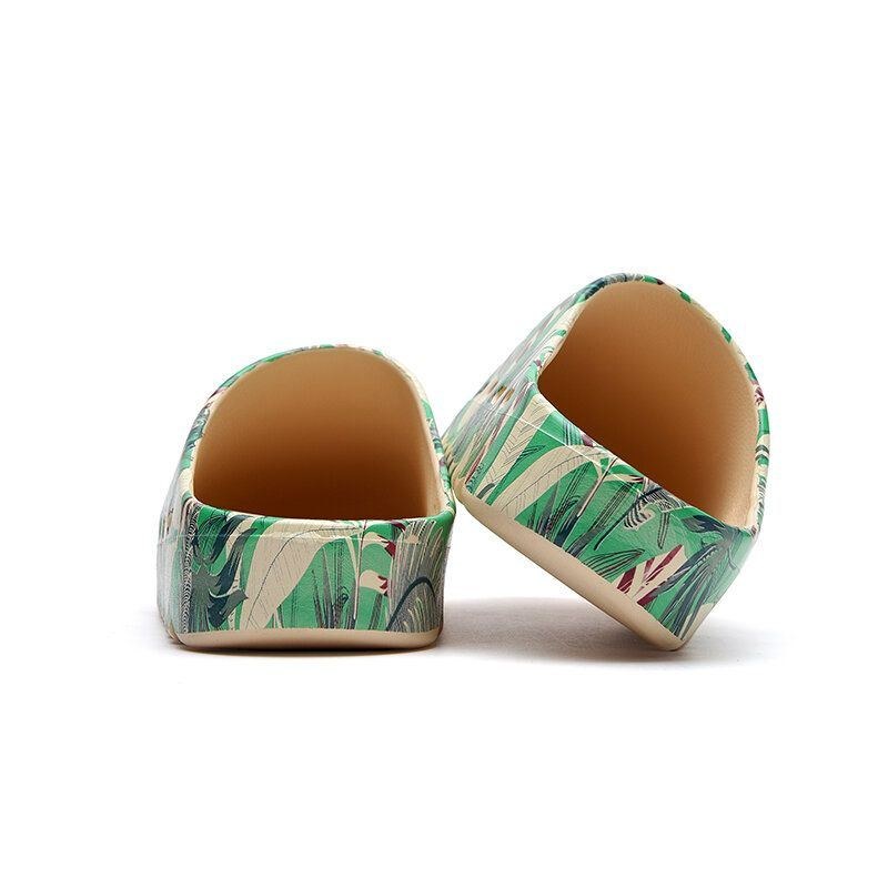 Herre Pvc Coconut Tree Print Blød Tyk Sål Skridsikker Behagelig Åndbar Sommer Casual Hjemmesko Hjemmesko