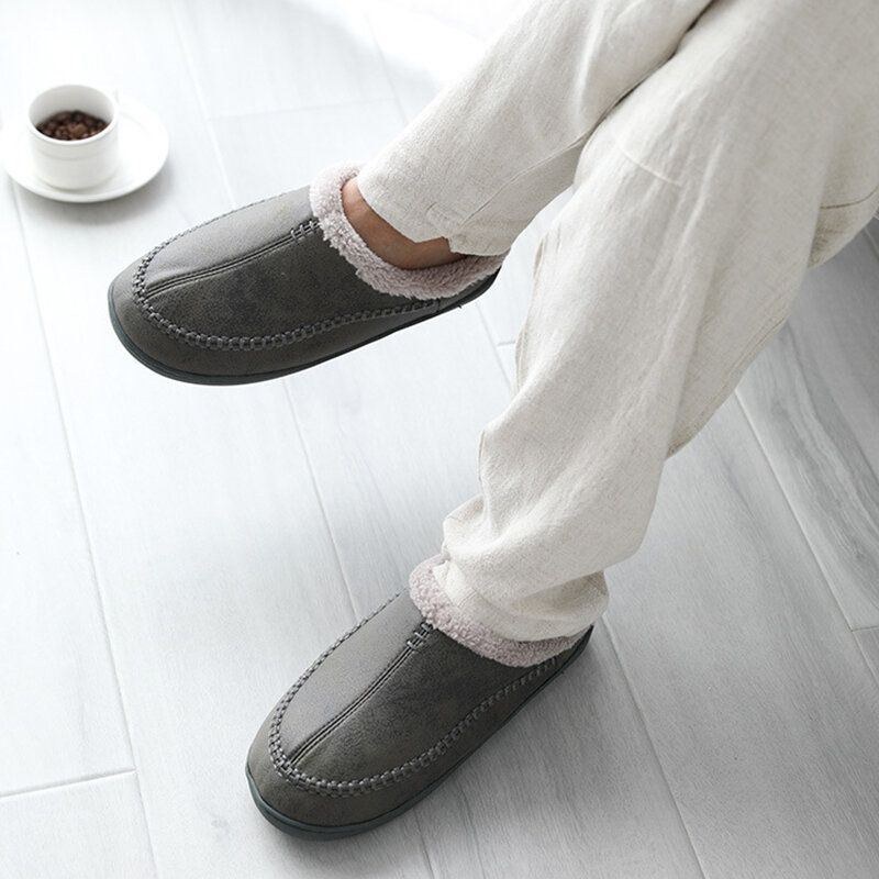 Herre Varmforet Slip On Home Casual Vinter Hjemmesko