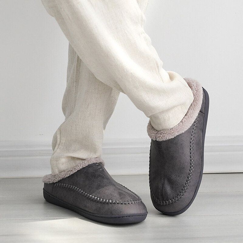 Herre Varmforet Slip On Home Casual Vinter Hjemmesko