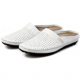 Slipper Mænd Hollow Out Casual Beach Slip On I Læder