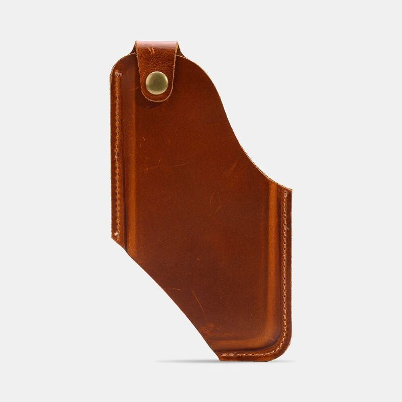 Ægte Læder Til Mænd 4.7 Tommer ~ 5.8 Tommer Telefontaske Taljetaske Easy Carry Edc Taske Til Udendørs