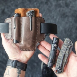 Herre Ægte Læder Retro Mini Easy Carry Multitool Organizer Gear Taske Bæltetaske Taljetaske Med Bælteløkke