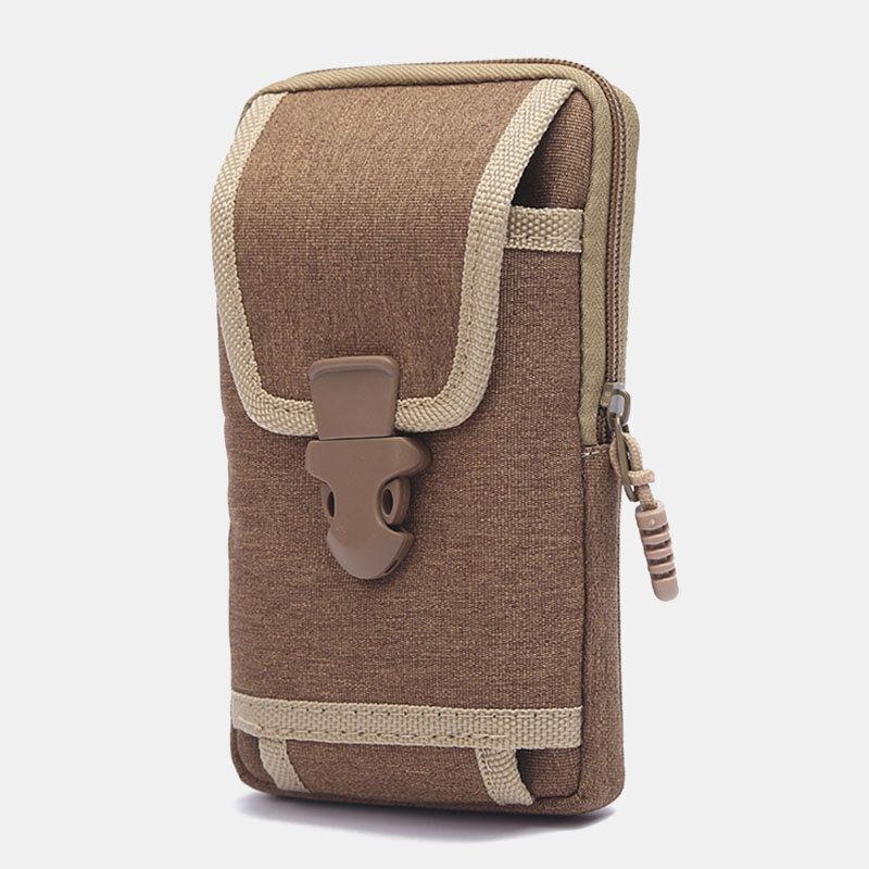 Herre Canvas Slidfast Casual Sport 6.8 Tommer Telefontaske Taljetaske Tactical Bag