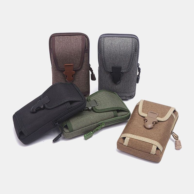 Herre Canvas Slidfast Casual Sport 6.8 Tommer Telefontaske Taljetaske Tactical Bag