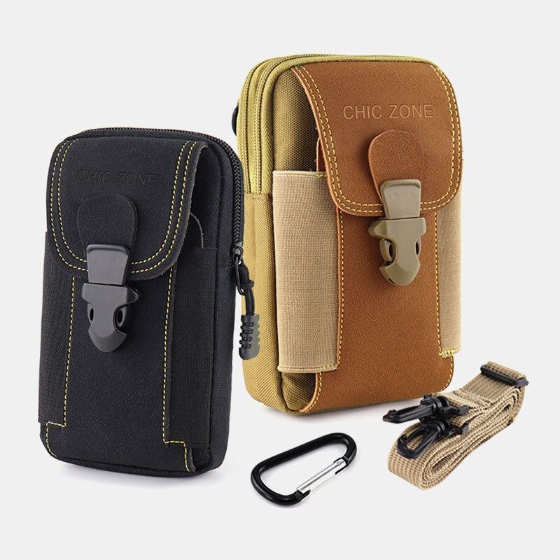 Herre Oxford Cloth Multi-bære Mini Taljetaske Bæltetaske Fanny Pack Tactical Bag Telefontaske