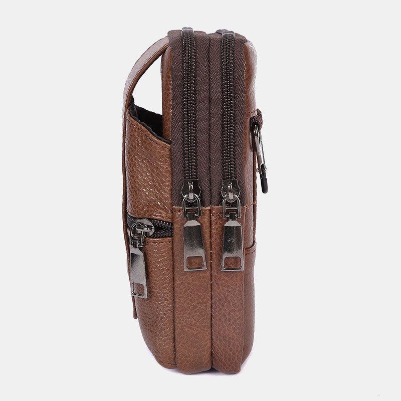 Herre Slidstærk Flap Magnetisk Knap Design Taljetaske Åndbar Smagløs Bæltetaske 6.5 Tommer Telefontaske Crossbody-tasker Med Skulderrem