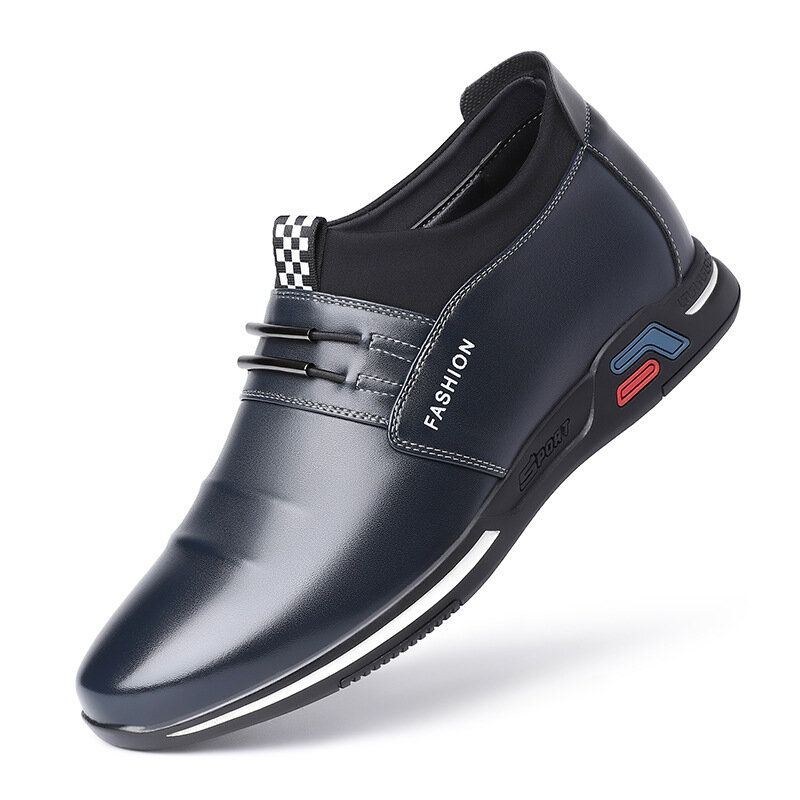 Ægte Læder Til Mænd Åndbar Blød Sål Slip On Comfy Business Casual Sko