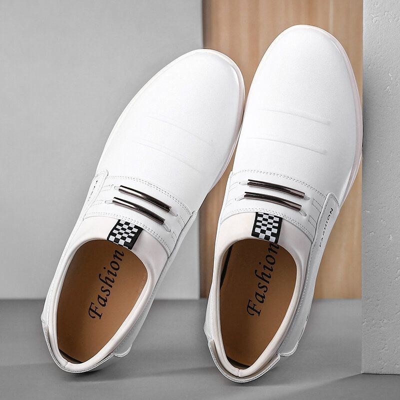 Ægte Læder Til Mænd Åndbar Blød Sål Slip On Comfy Business Casual Sko