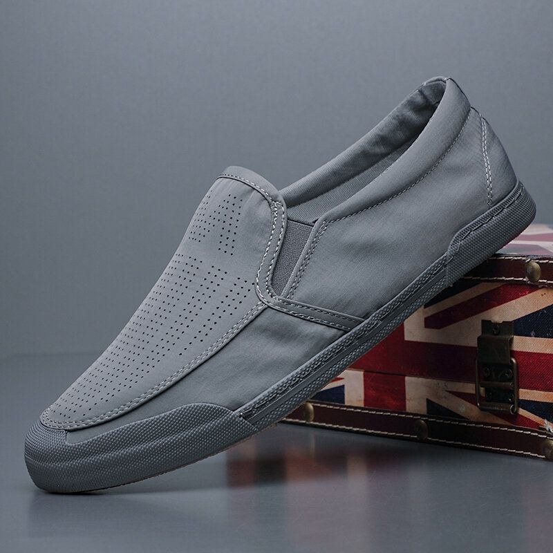 Herre Åndbar Is Silke Blød Behagelig Sål Solid Slip On Casual Court Sko