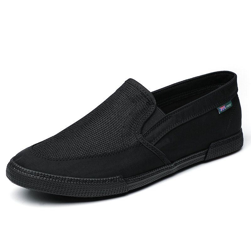 Herre Åndbar Is Silke Skridsikker Behagelig Blød Sål Slip On Solid Casual Court Sko