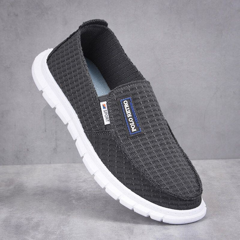 Herre Åndbart Stof Blød Bund Letvægts Slip On Comfy Working Casual Loafers Sko