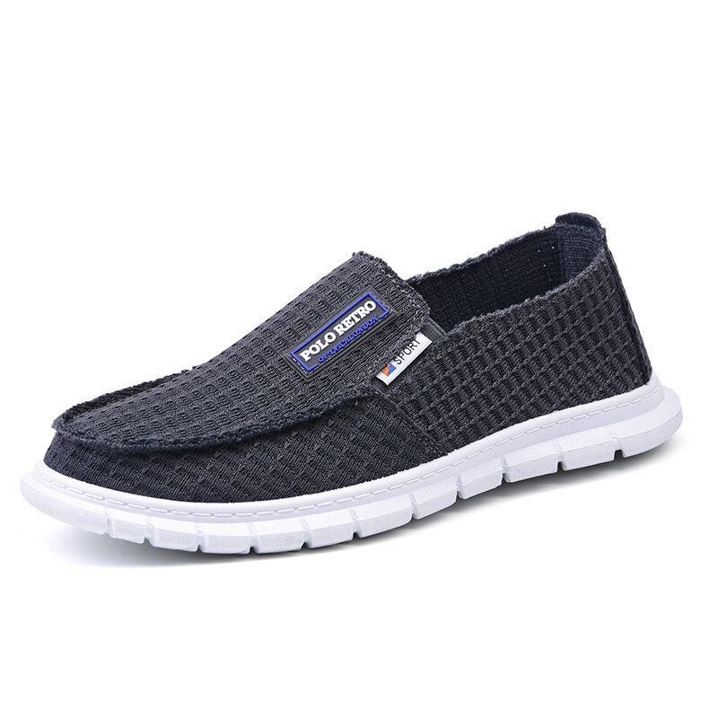 Herre Åndbart Stof Blød Bund Letvægts Slip On Comfy Working Casual Loafers Sko