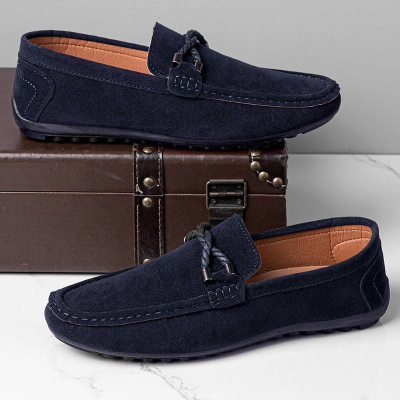 Herre Bløde Såler Kørelærred Slip On Casual Loafers Sko