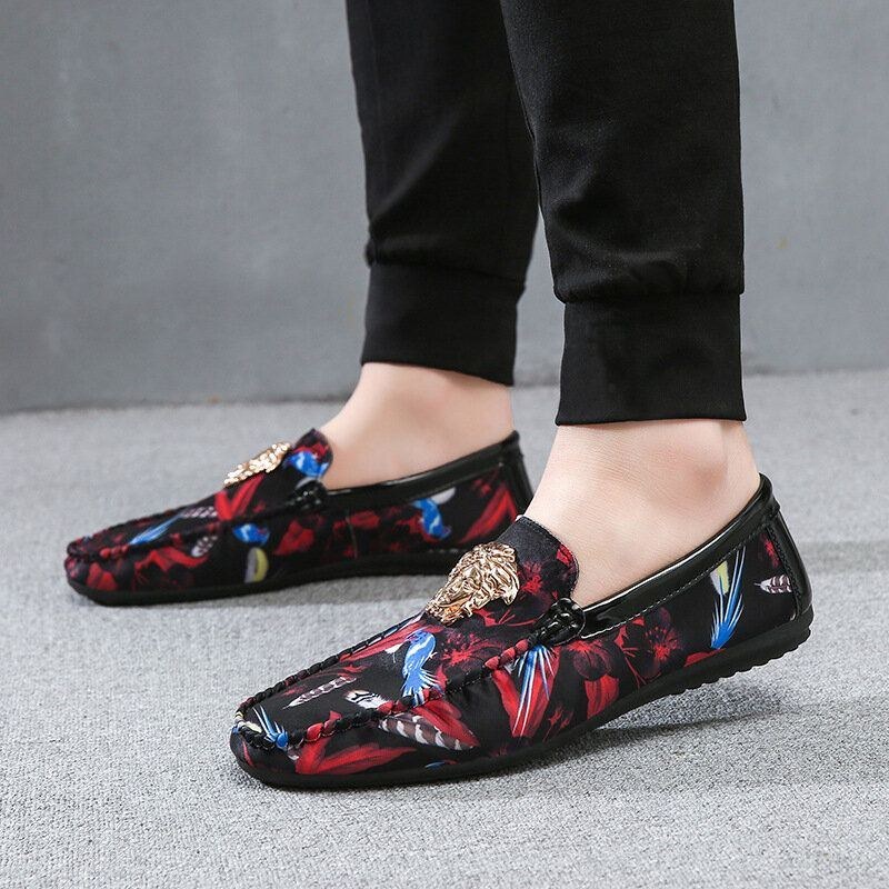 Herre Blomstertrykt Skridsikre Casual Walking Driving Loafers