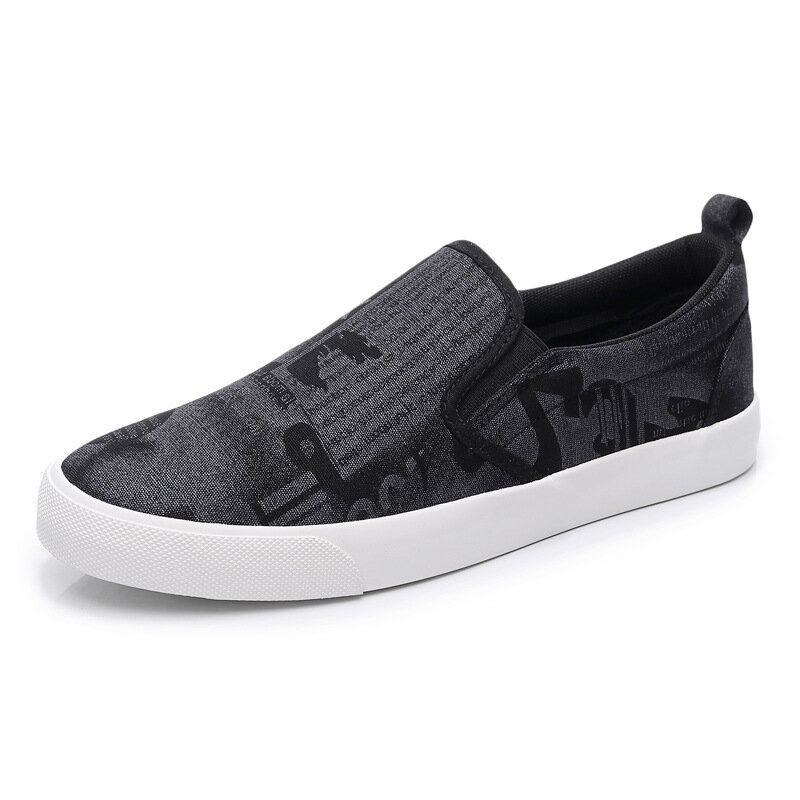 Herre Canvas Åndbar Slip On Comfy Casual Court Flat Shoes