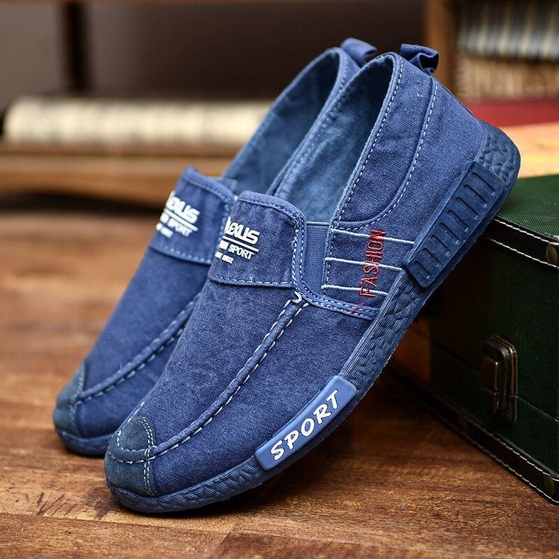 Herre Canvas Letvægts Bløde Såler Casual Walking Loafers