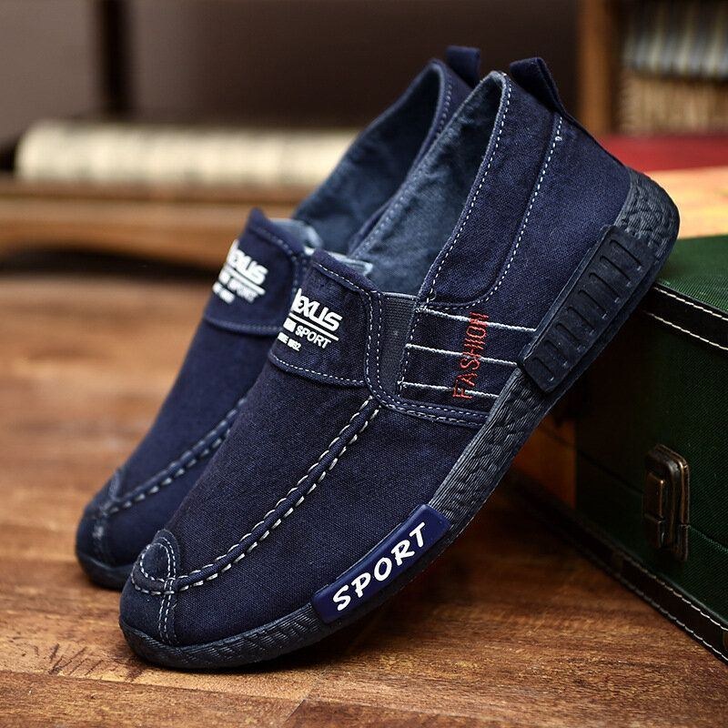 Herre Canvas Letvægts Bløde Såler Casual Walking Loafers