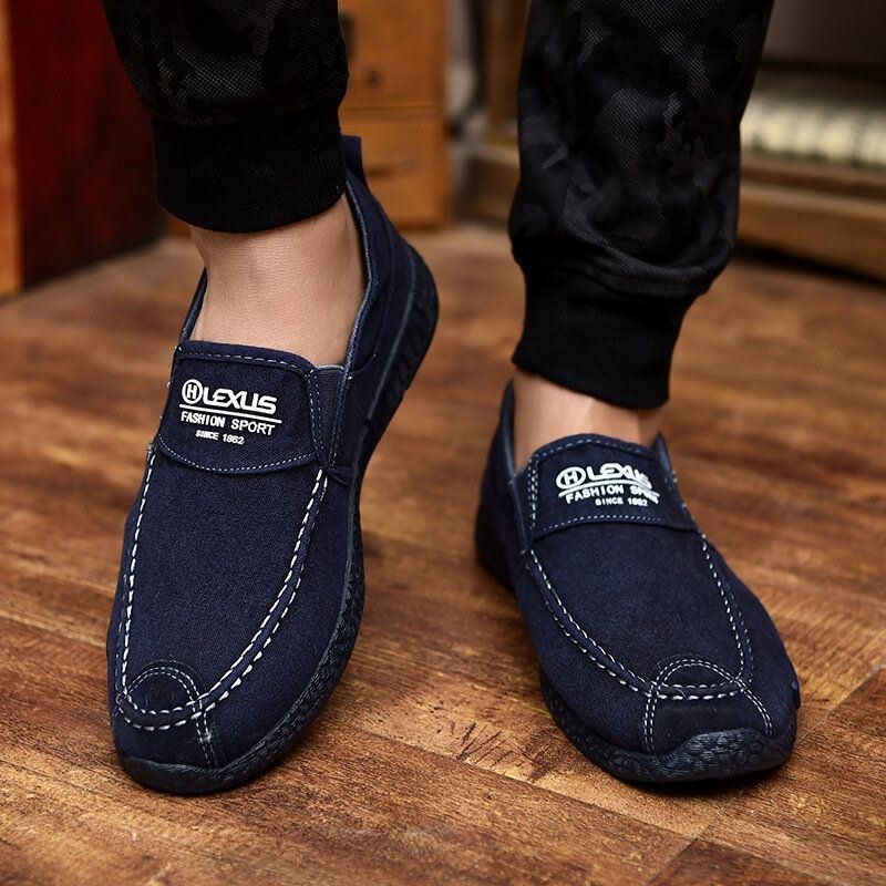 Herre Canvas Letvægts Bløde Såler Casual Walking Loafers