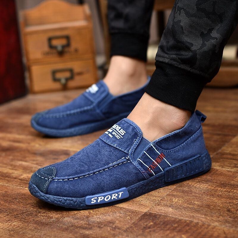 Herre Canvas Letvægts Bløde Såler Casual Walking Loafers