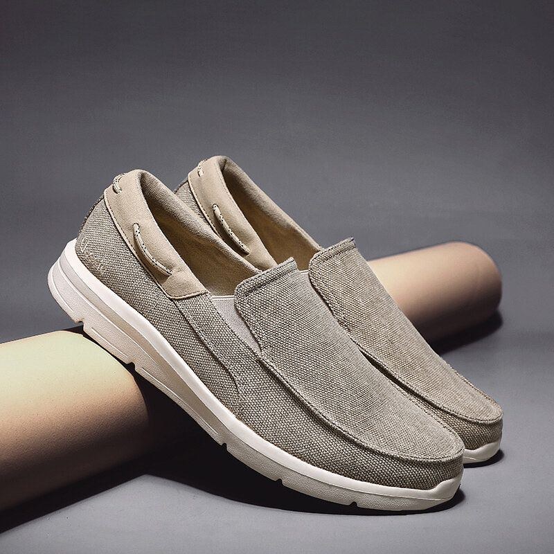 Herre Canvas Letvægts Slip On Casual Sko