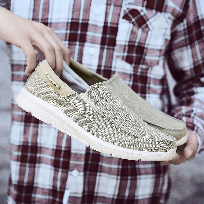 Herre Canvas Letvægts Slip On Casual Sko