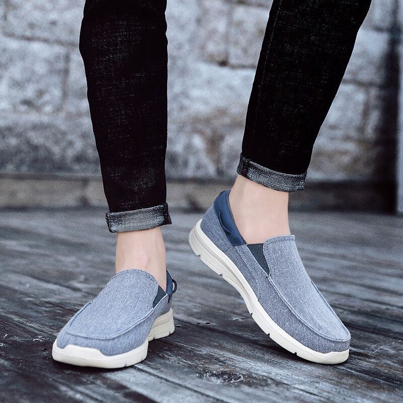 Herre Canvas Letvægts Slip On Casual Sko