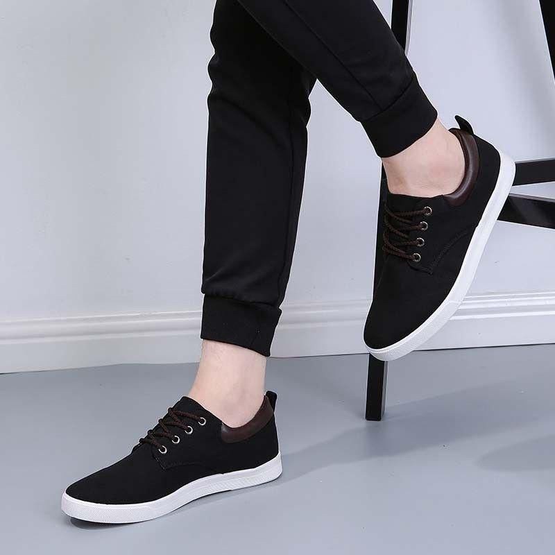 Herre Casual Canvas Loafers Lace Up Driving Walking Flats