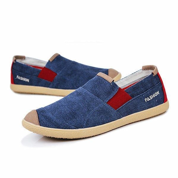 Herre Casual Outdoor Slip On Canvas Komfortable Flats Loafers Sko