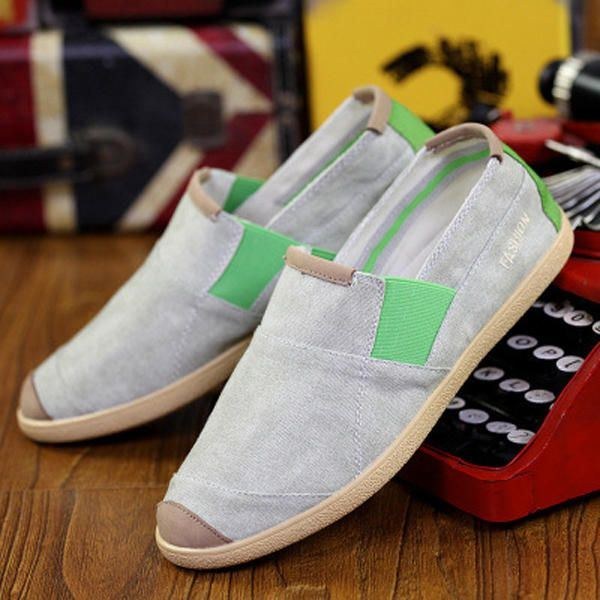 Herre Casual Outdoor Slip On Canvas Komfortable Flats Loafers Sko