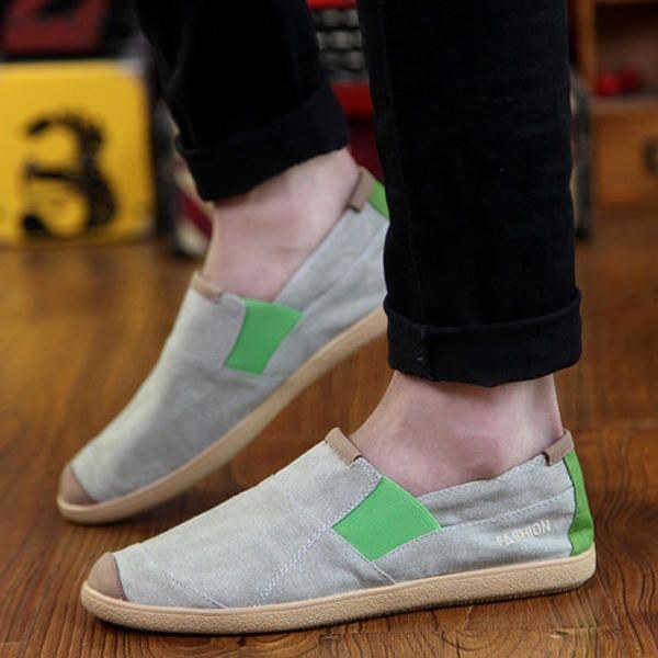 Herre Casual Outdoor Slip On Canvas Komfortable Flats Loafers Sko