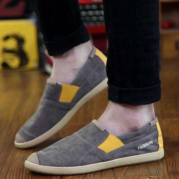 Herre Casual Outdoor Slip On Canvas Komfortable Flats Loafers Sko