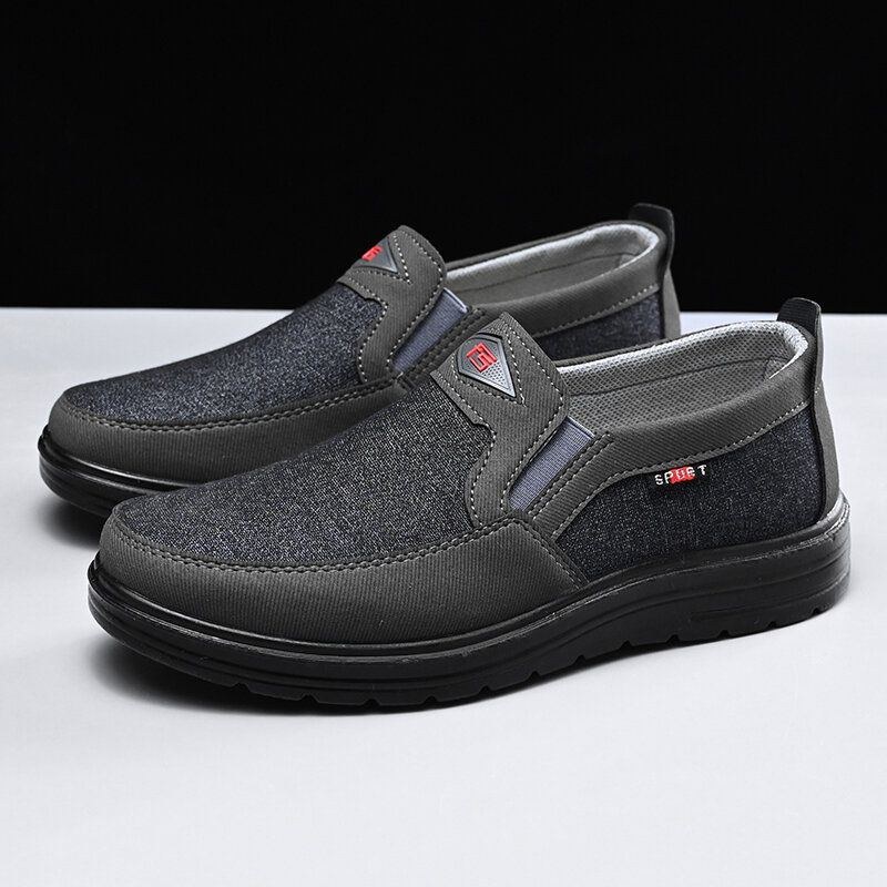 Herre Comfy Bærbar Åndbar Klud Elastik Slip On Casual Walking Sko