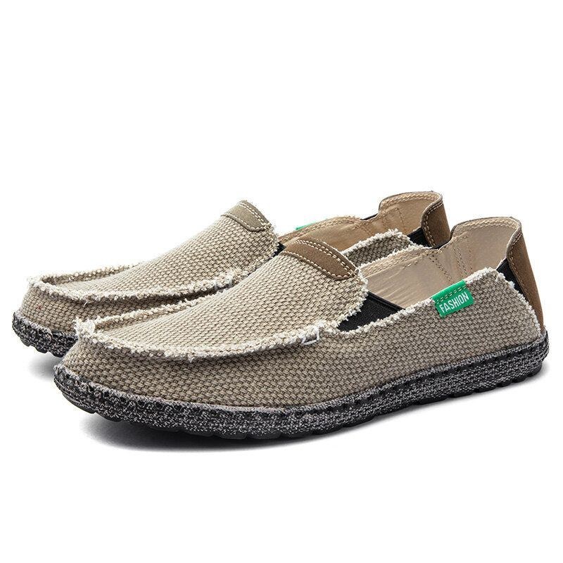 Herre Comfy Canvas Non-slip Åndbar Slip On Casual Sko