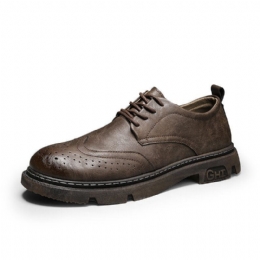 Herre Comfy Rund Tå Snørebånd Oxfords Brogue Casual Sko