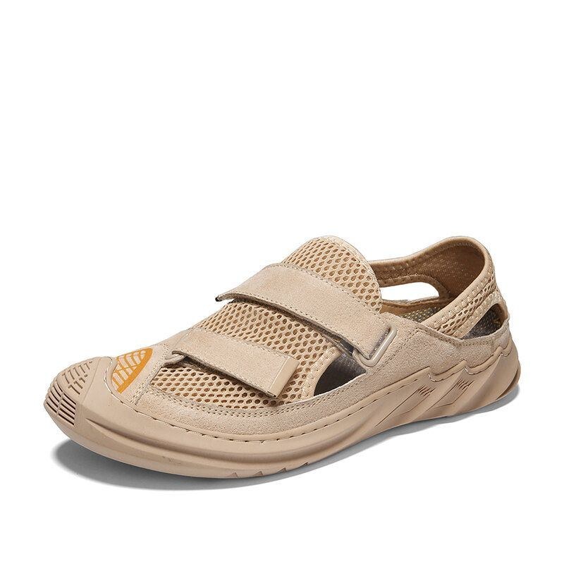 Herre Hook&loop Åndbar Mesh Skridsikker Casual Flats Sko