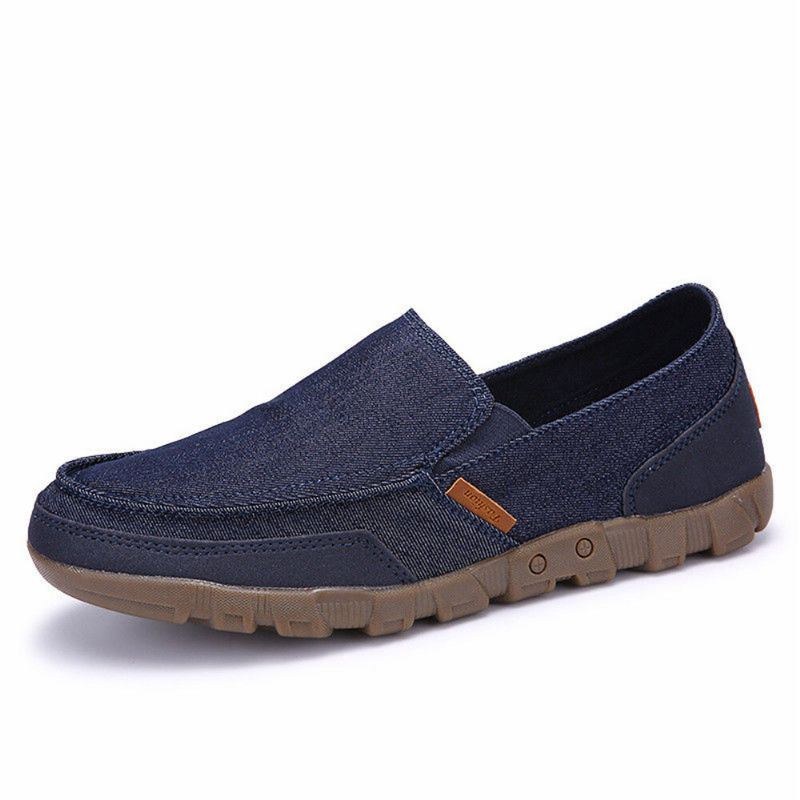 Herre Kører Canvas Loafers Åndbare Casual Flats Kørebådsko Slip On