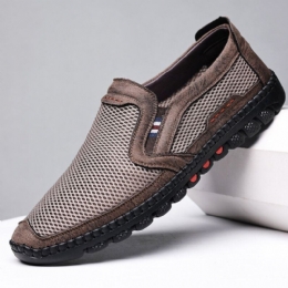 Herre Koskind Åndbar Mesh Udhulet Blød Bund Slip On Flat Casual Sko