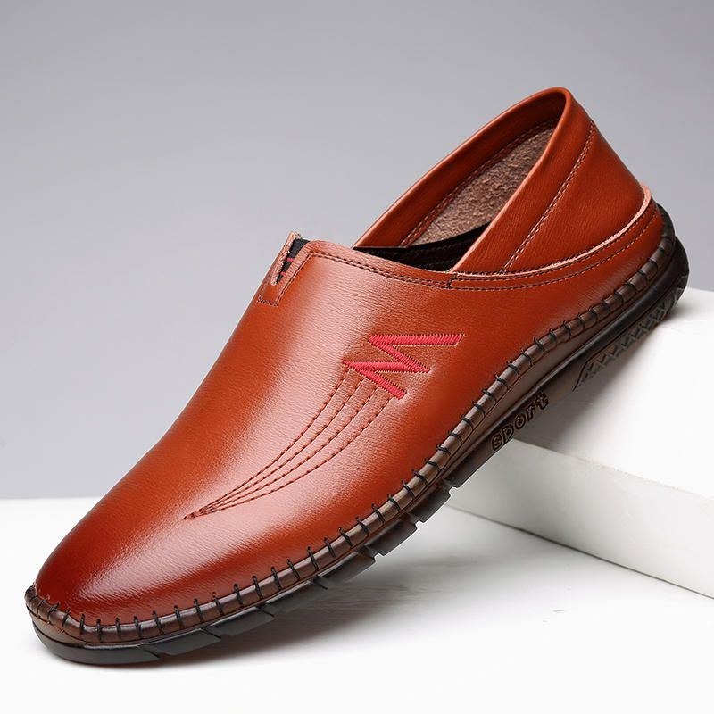 Herre Koskinds Lædersøm Bløde Slip On Casual Loafers