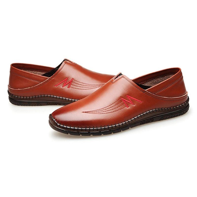 Herre Koskinds Lædersøm Bløde Slip On Casual Loafers