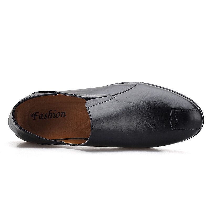 Herre Læder Behagelig Skridsikker Casual Slip On Driving Loafers