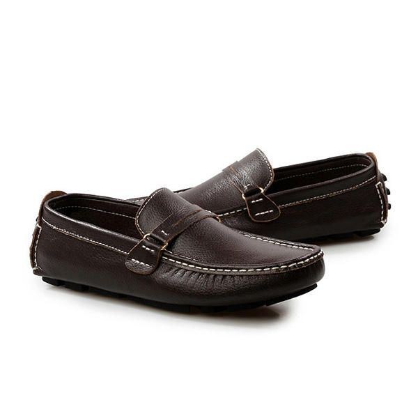 Herre Læder Casual Driving Udendørs Soft Flats Loafers Sko