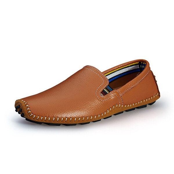 Herre Læder Casual Outdoor Driving Slip On Flats Loafers Sko