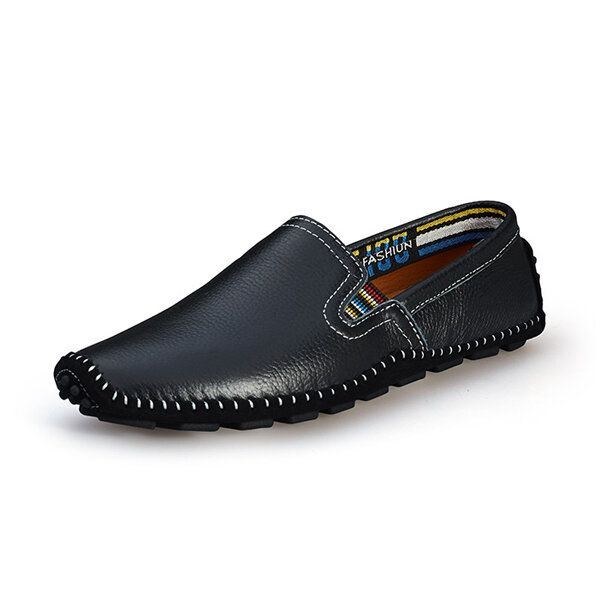 Herre Læder Casual Outdoor Driving Slip On Flats Loafers Sko