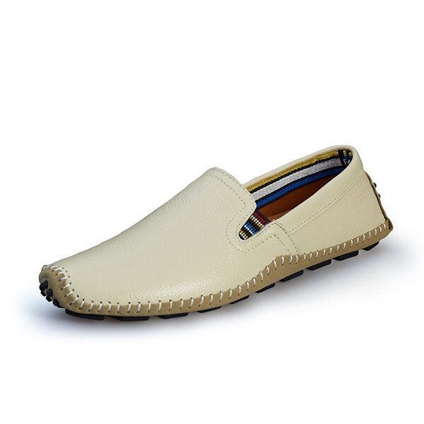 Herre Læder Casual Outdoor Driving Slip On Flats Loafers Sko